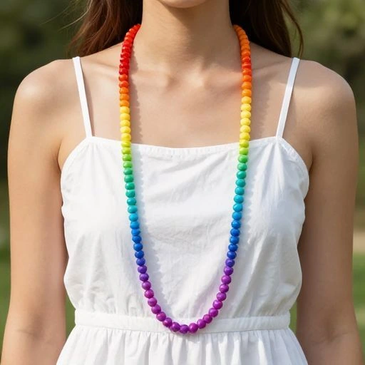 Rainbow Gradient with White Summer Dress