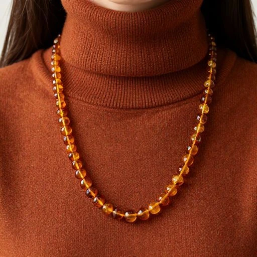 Amber Beads with Autumn Sweater