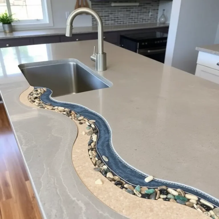 17+ Creative Concrete Countertop Inlay Ideas