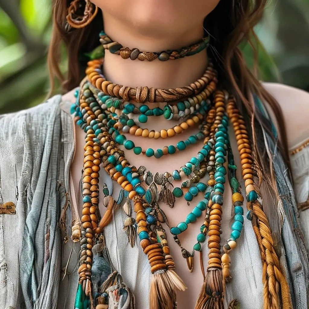 Bohemian Multi Material Chokers