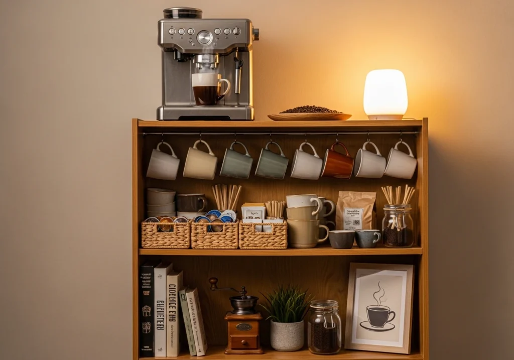 Bookshelf Coffee Stations