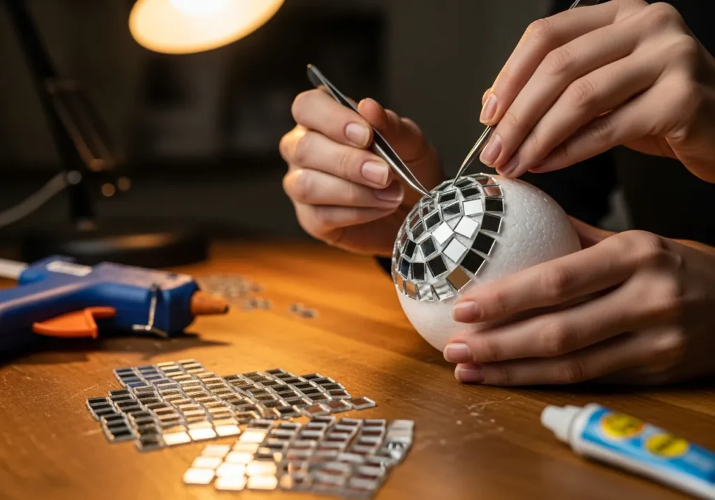 Classic Mirror Tile Disco Ball Ornament