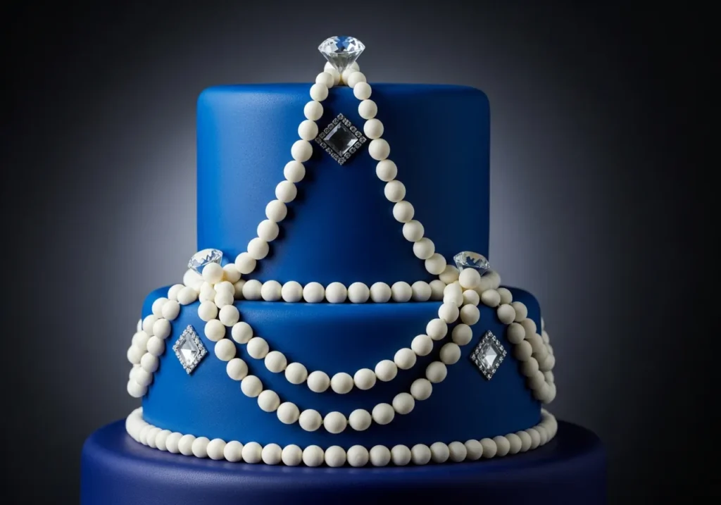 Colored Fondant with Pearl Embellishments