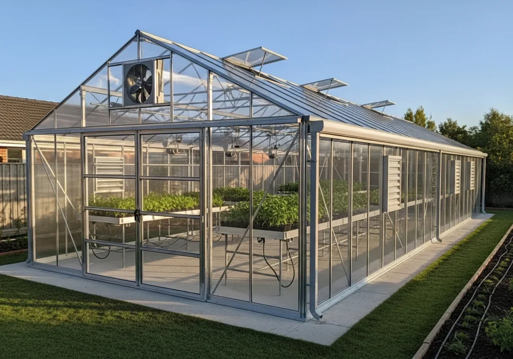 A professional commercial greenhouse kit structure with engineered aluminum 