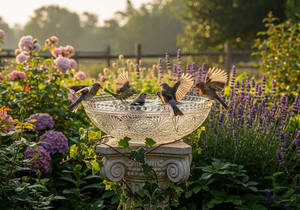 Construct Bird Baths and Feeders