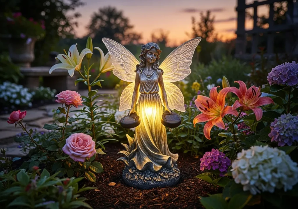 Create Focal Points with Solar Garden Statues