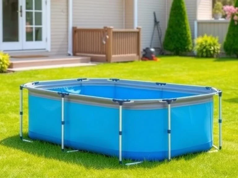 portable collapsible fabric pool with rigid frame