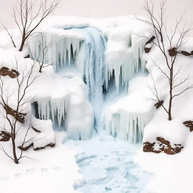 Frozen Winter Waterfall