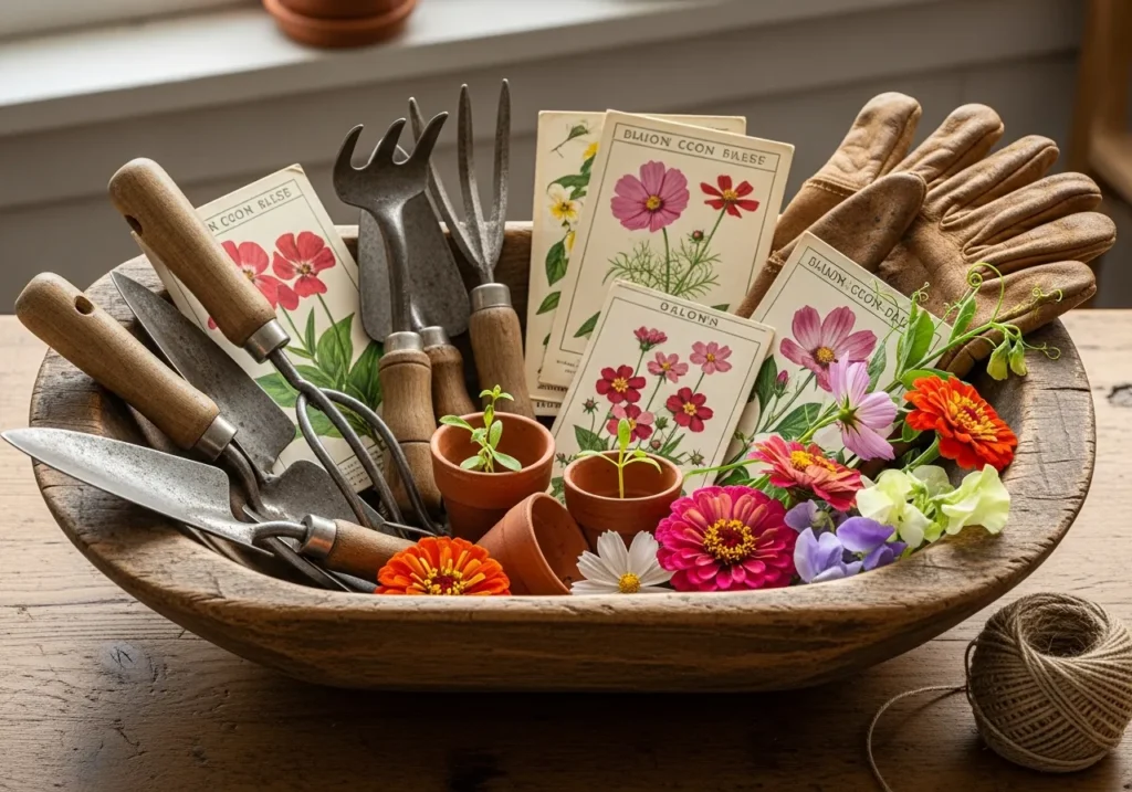 Garden Tool and Seed Packet Display