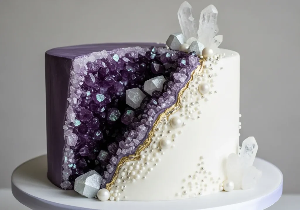 Geode Inspired with Pearl Elements