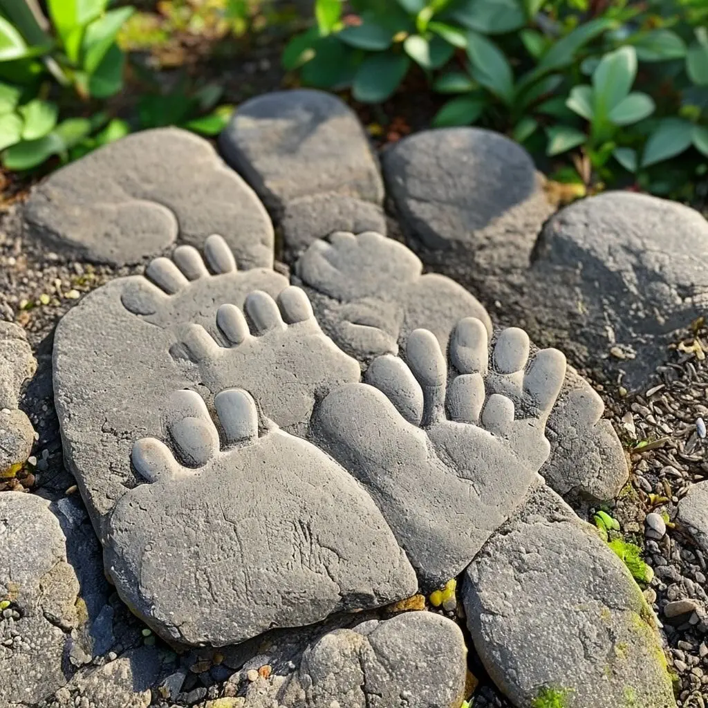 Hand and Footprint Memory Stones