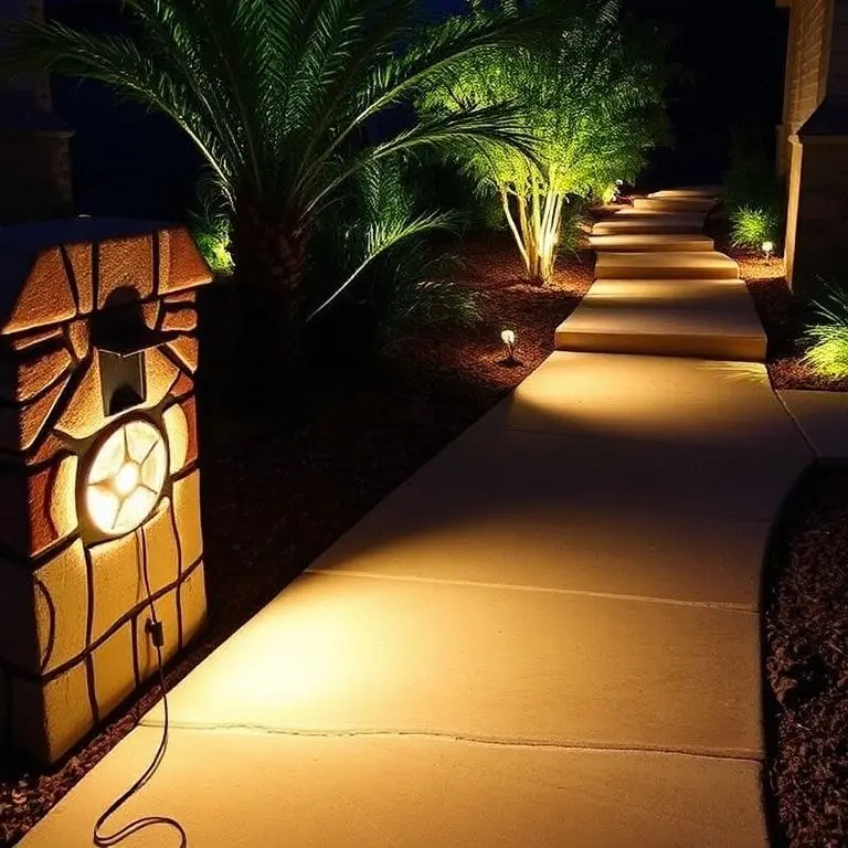 Illuminated Pathways with Embedded Lights