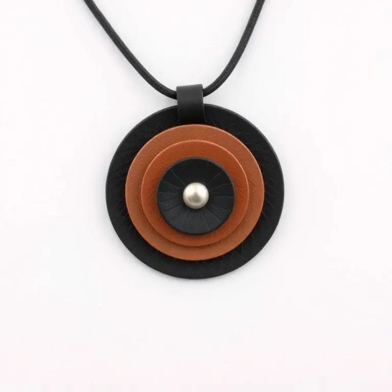 Layered Leather Medallion Necklaces