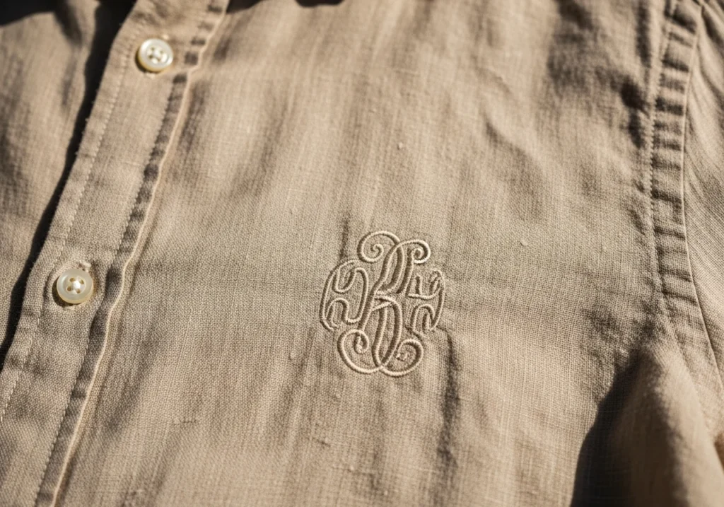 Linen Shirt with Tonal Embroidery