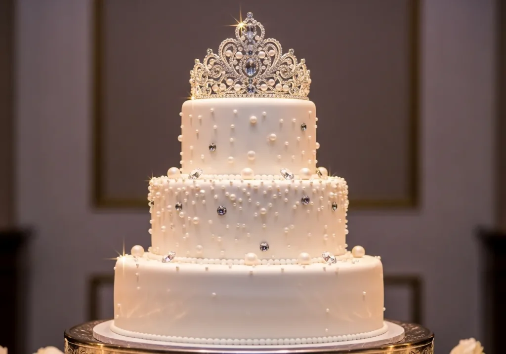 Miniature Tiara Topped Pearl Cake