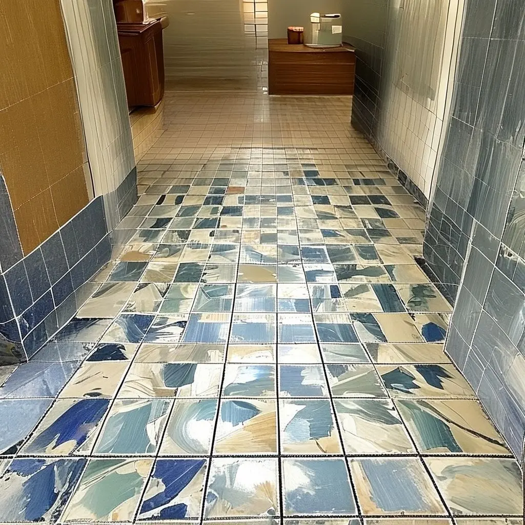 Painted Faux Tile Floors