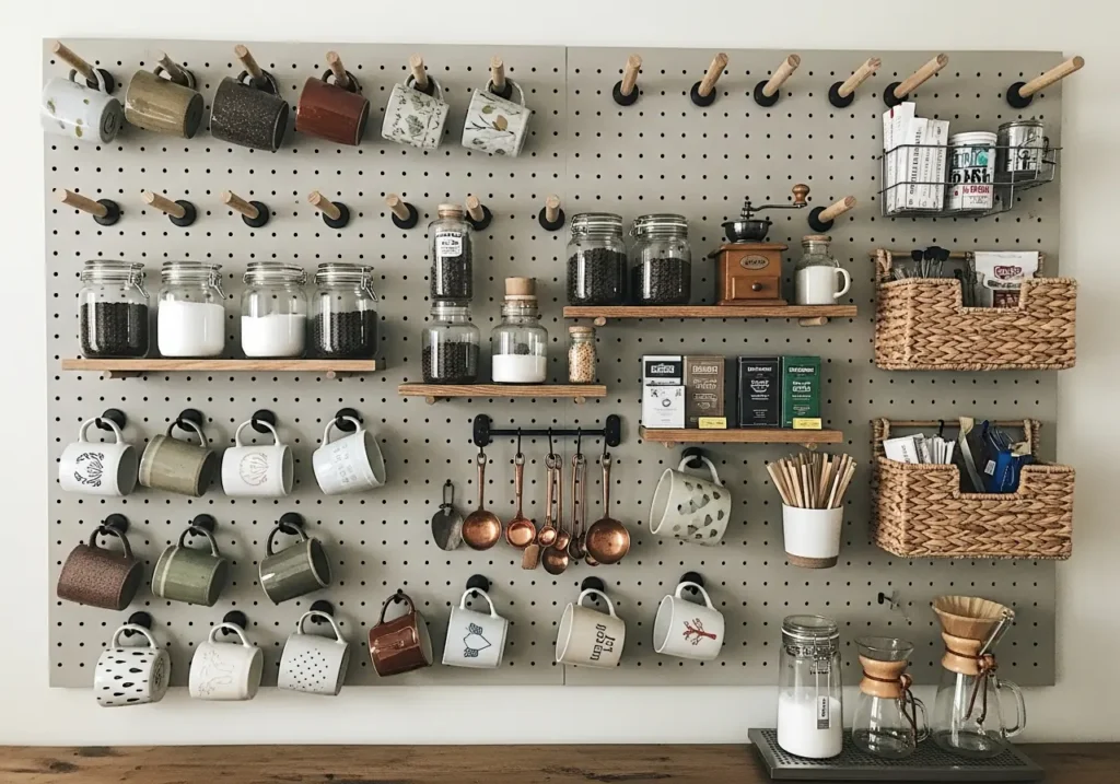 Pegboard Coffee Organization
