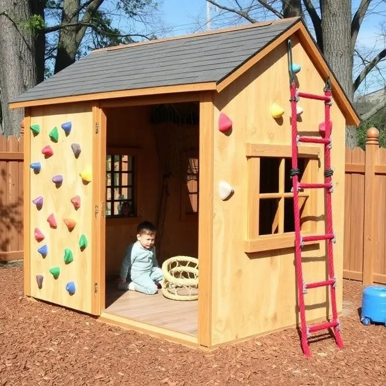 Playhouse with Climbing Features