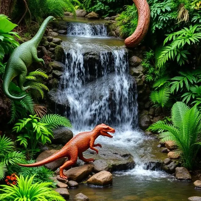 Prehistoric Dinosaur Waterfall