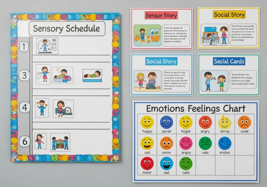 Providing Visual Schedules and Social Storie
