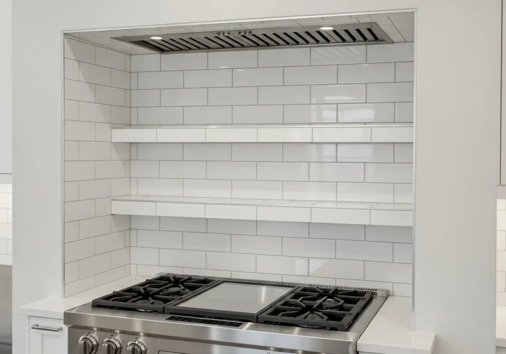 Recessed Niche Shelving for Built In Appearance