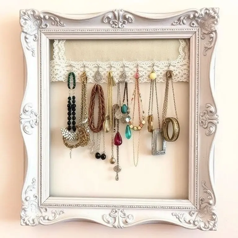 Repurposed Picture Frame Bracelet Holder