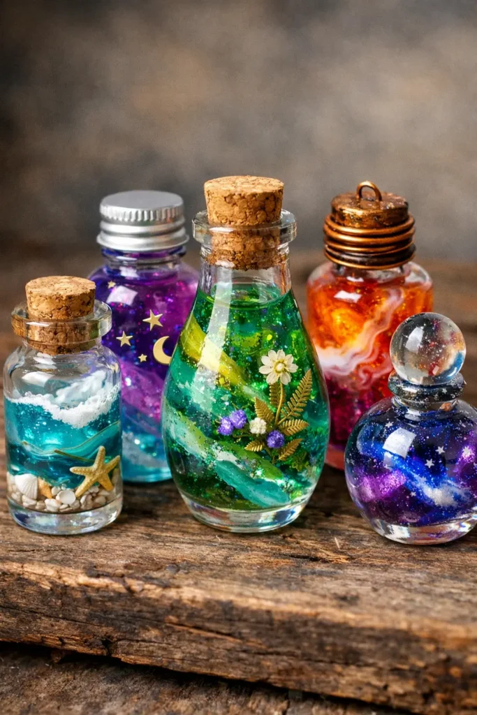 Resin Filled Artistic Bottles