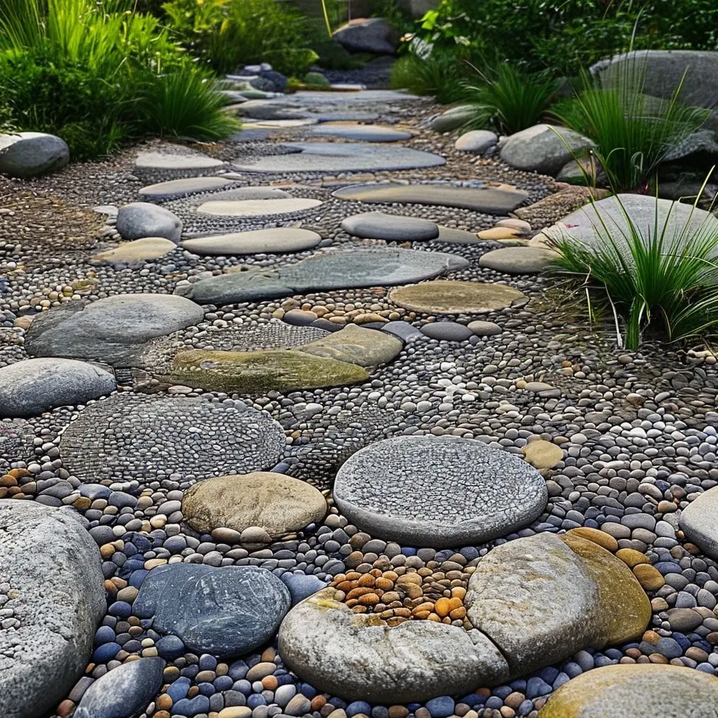 River Rock and Pebble Embedded Designs