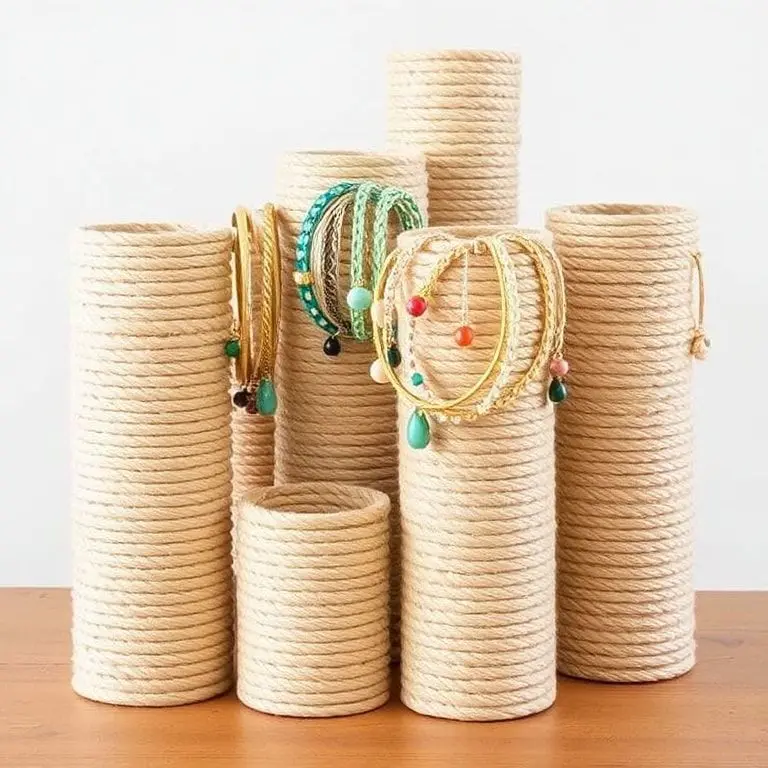 Rope Wrapped Cylinder Display
