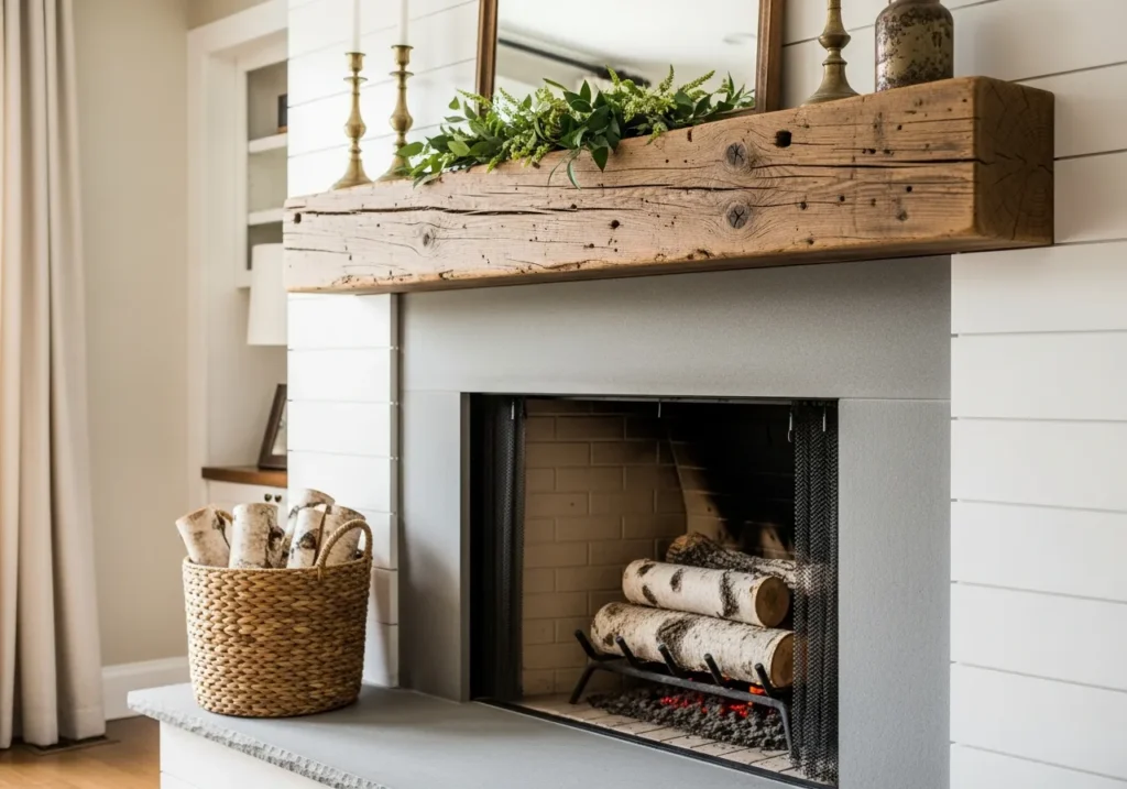 Rustic and Reclaimed Wood Fireplace Designs