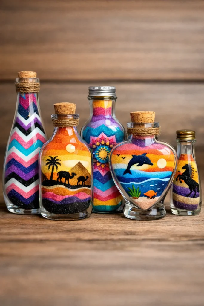 Sand Art Pattern Bottles