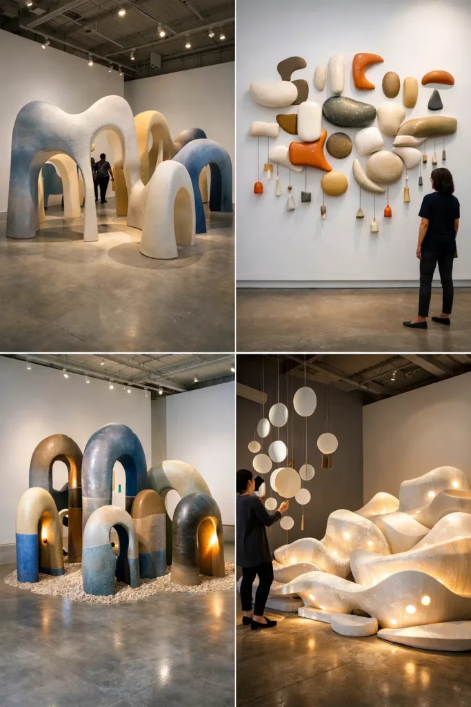 Sculptural Abstract Ceramic Installations