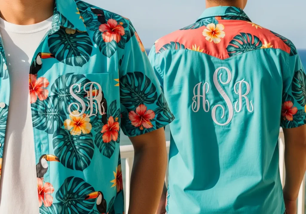 Short Sleeve Shirt with Visible Monogram