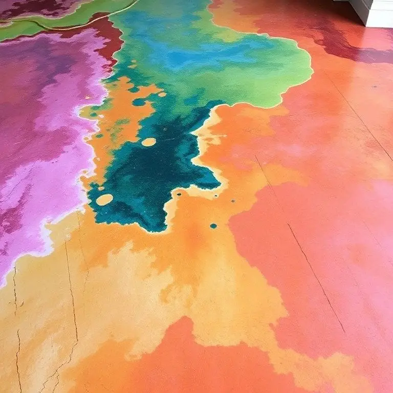 Stained Concrete with Layered Colors