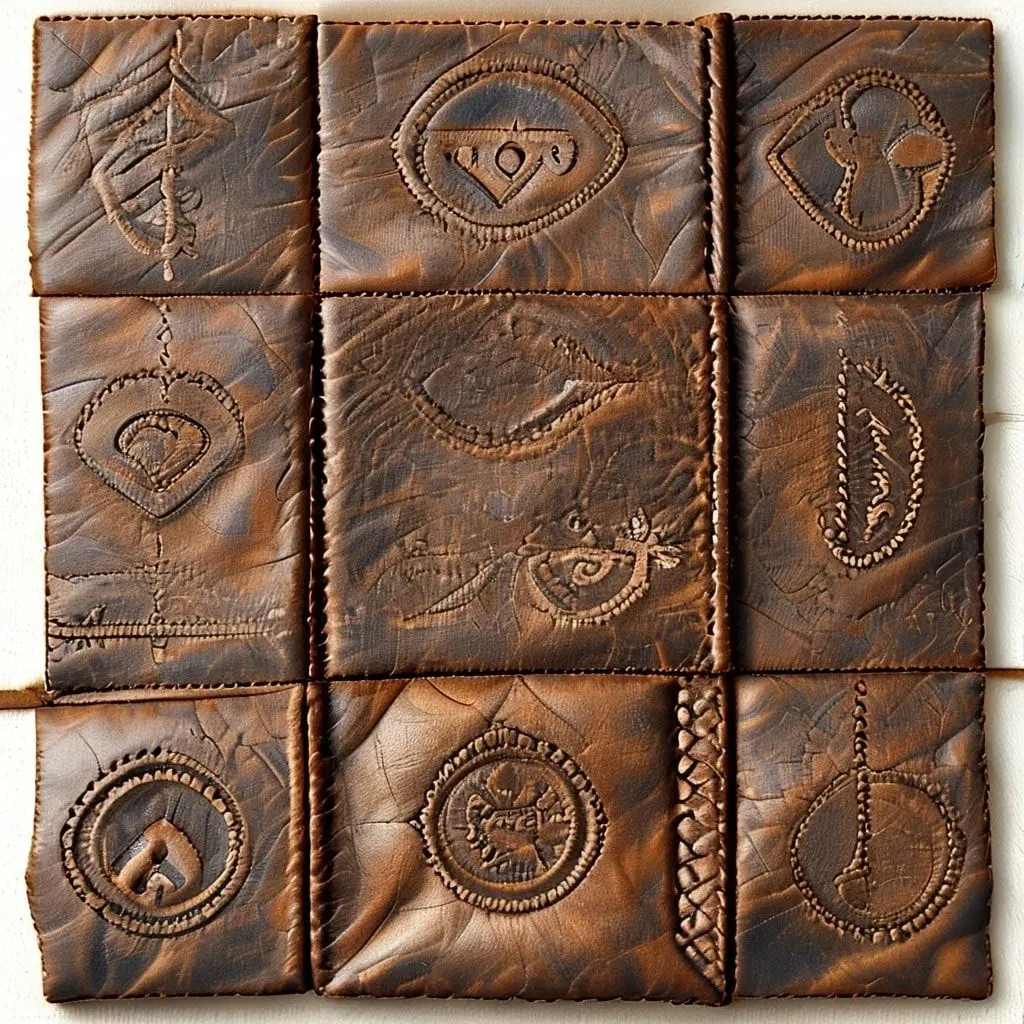 Stamped and Tooled Leather Pieces