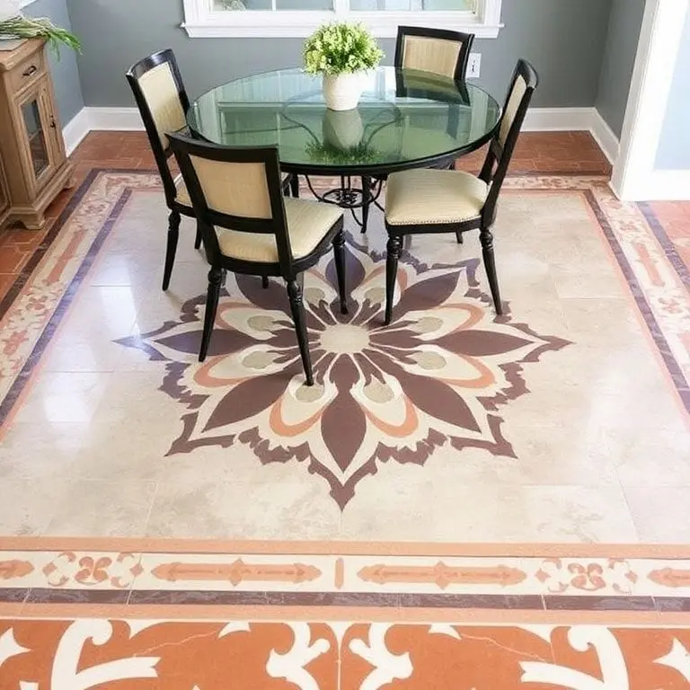 Stenciled Concrete Floor Designs