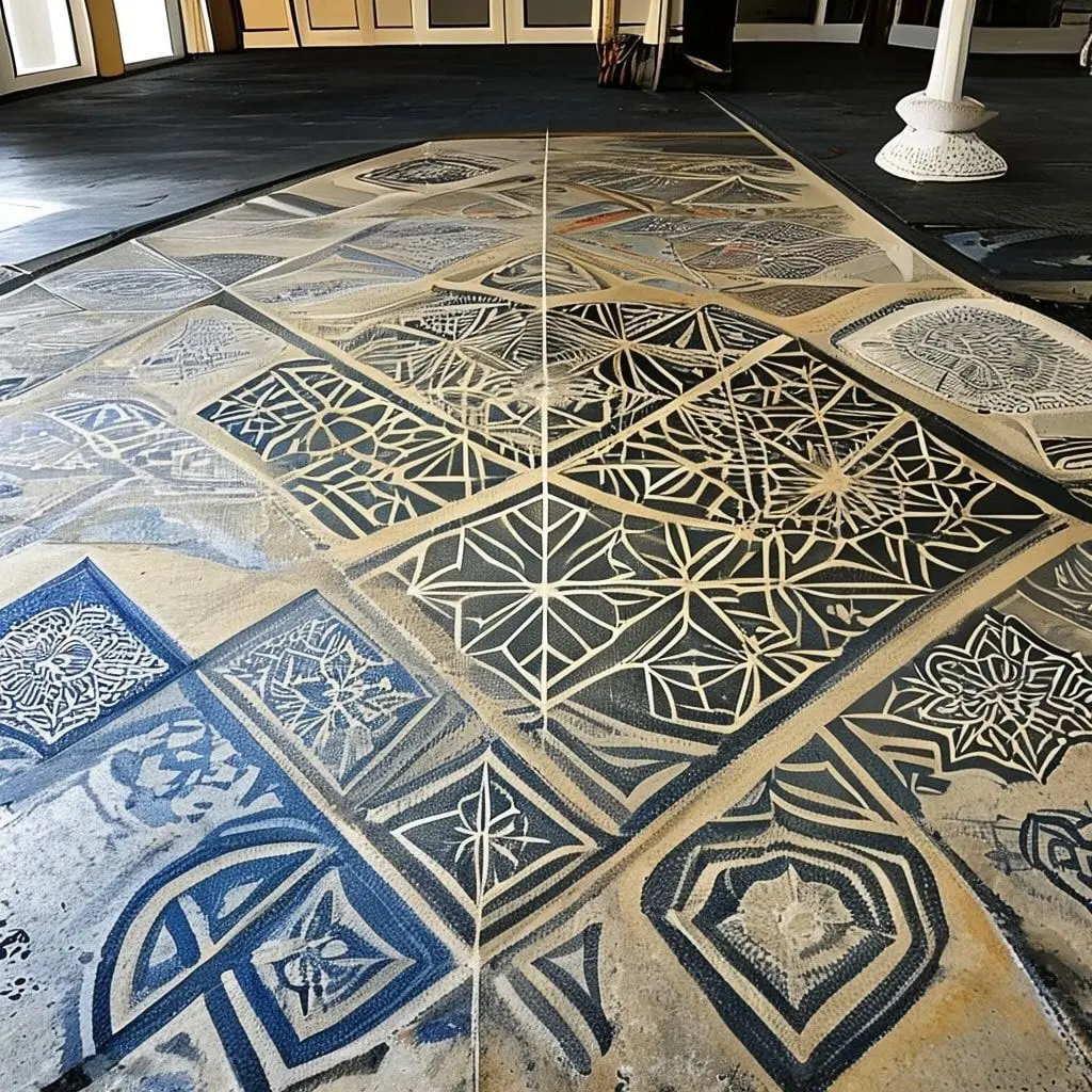 Stenciled and Painted Concrete Designs