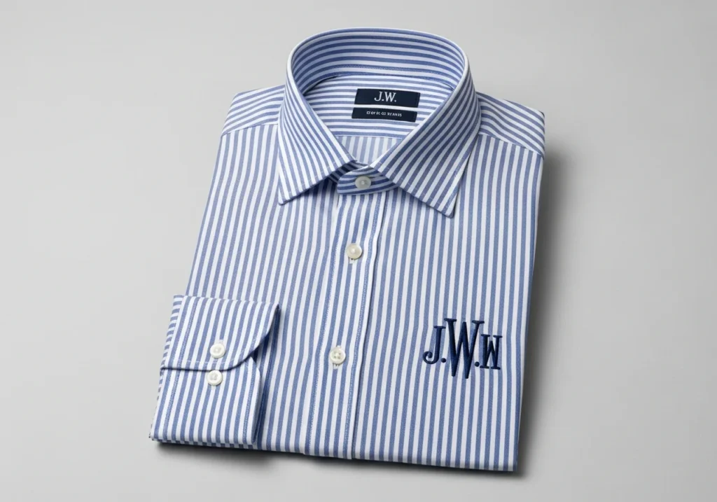 Striped Shirt with Coordinated Monogram