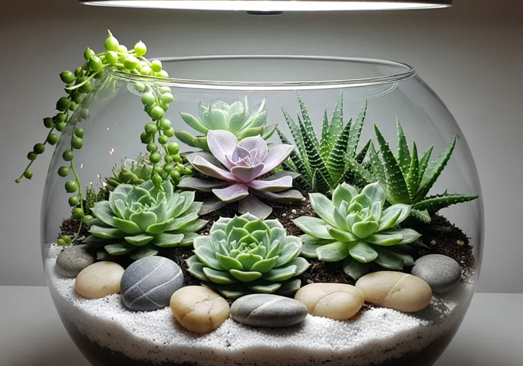 Succulent Showcase in Clear Glass