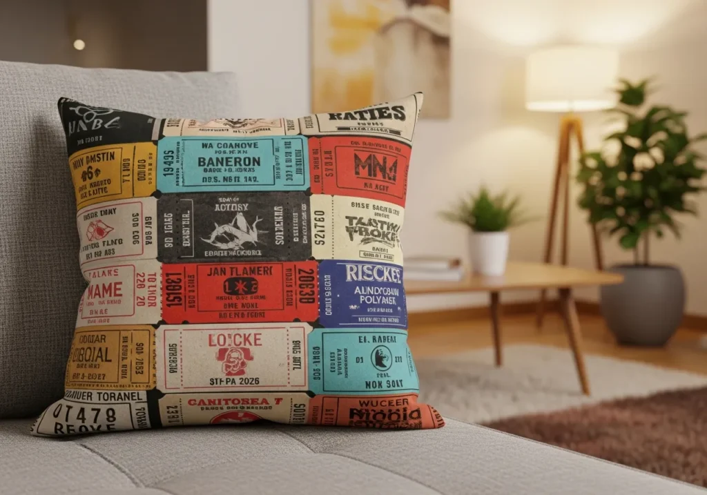 Ticket Stub Pillows and Textiles