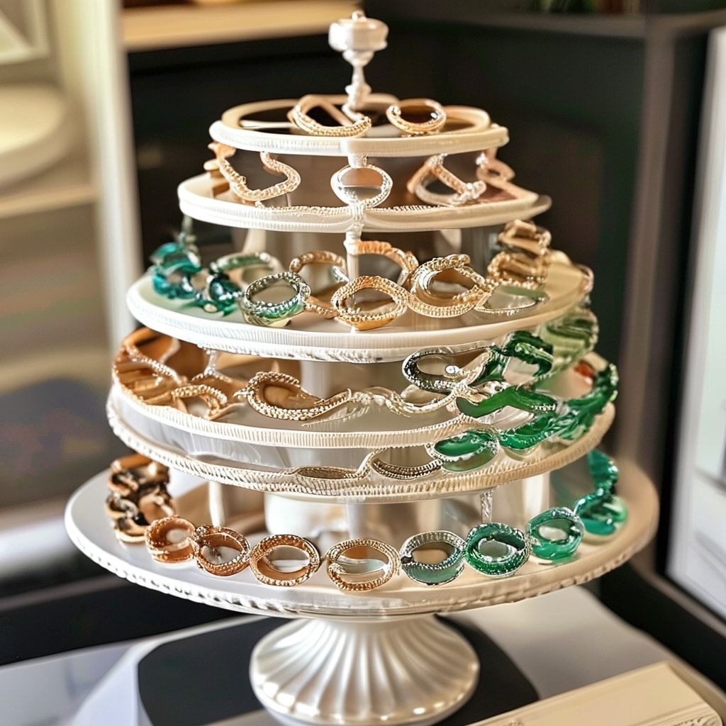 Tiered Cake Stand Bracelet Display