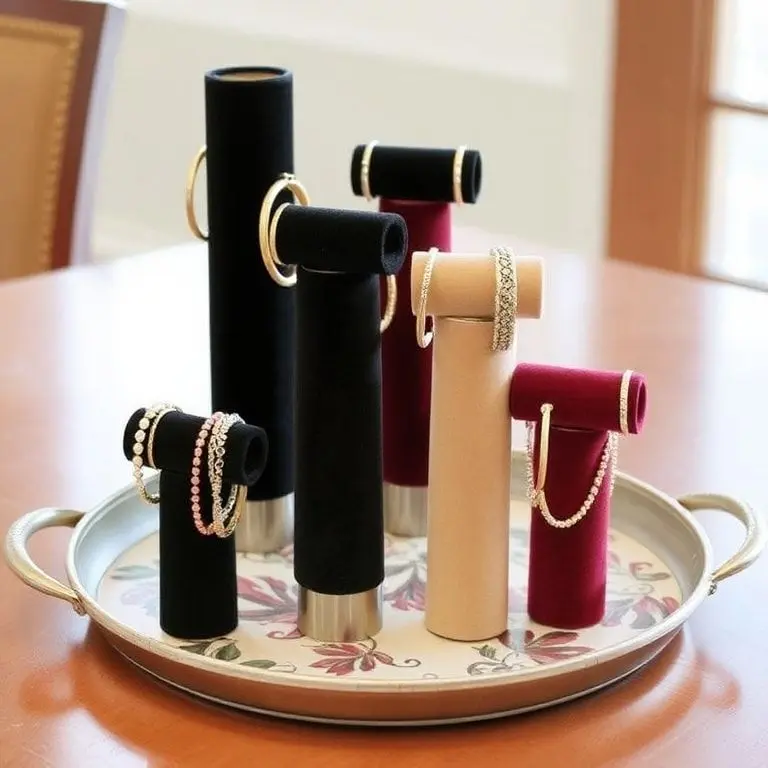 Velvet Covered Cardboard Tube Display