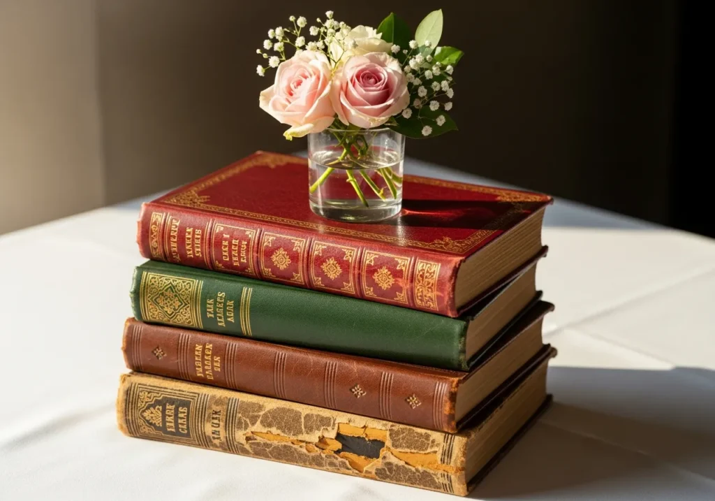 Vintage Book Stacks with Accents