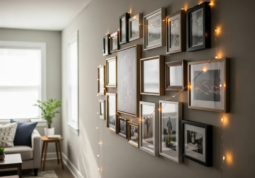 Wall Gallery Enhancement with Integrated Lighting