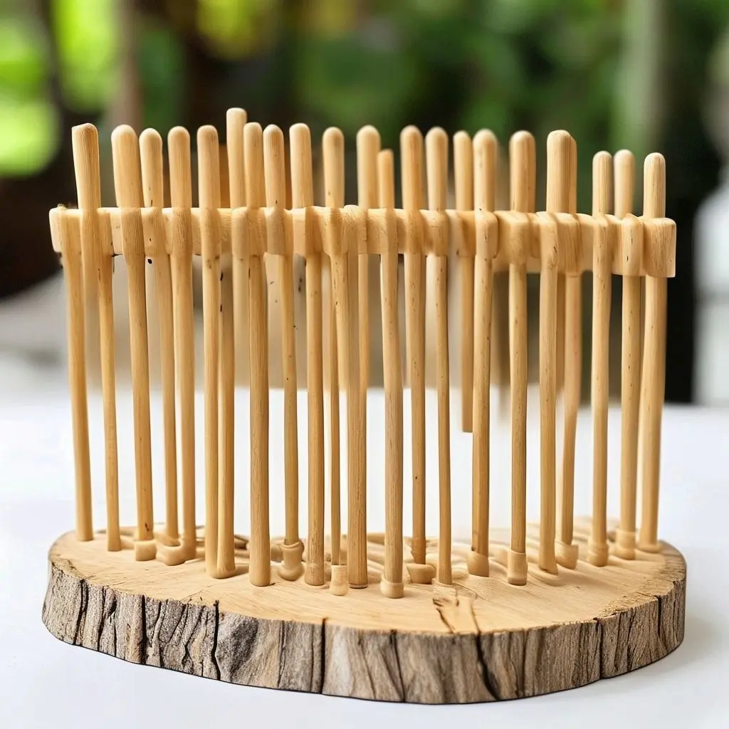 Wooden Dowel and Base Display