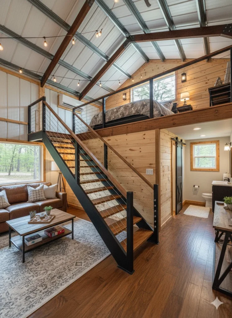 12+ Inspiring Metal Building Loft Ideas (2)