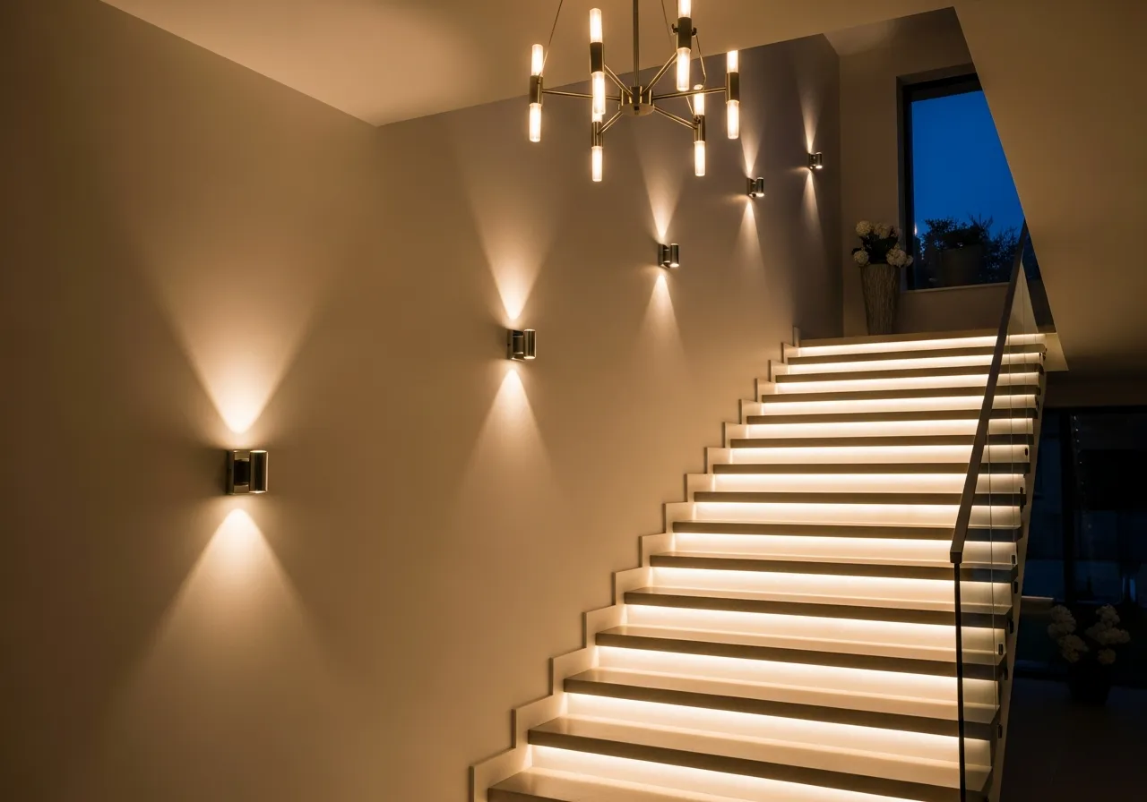 13+ Bright Stairwell Lighting Ideas to Transform Your Space