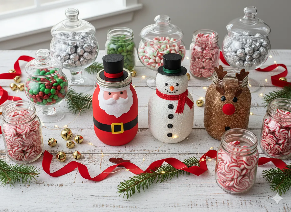 17+ Festive Christmas Candy Jar Ideas