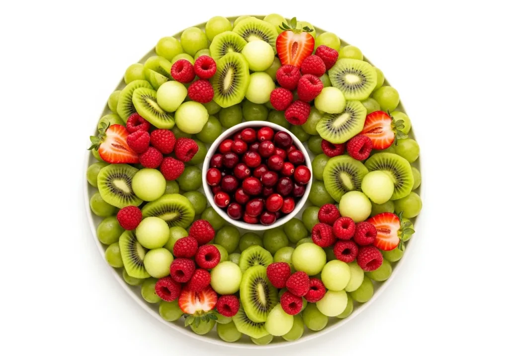 Classic Christmas Wreath Fruit Platter