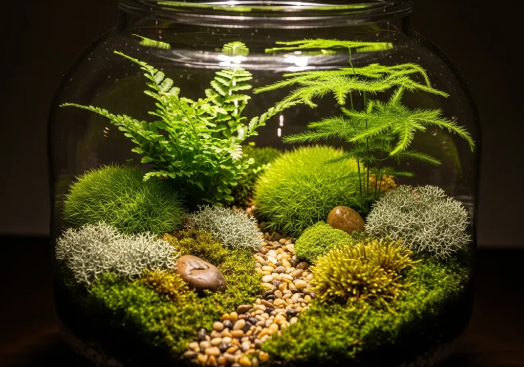 Cottage Garden Fern and Moss Composition